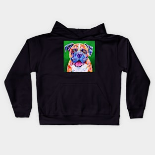 Boxer dog painting Kids Hoodie